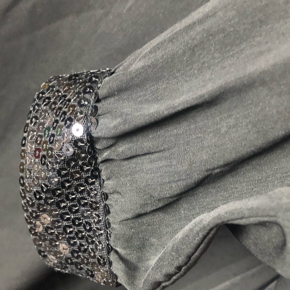 NWT Liz Claiborne Black Buffon Up Top with Sequins - Picture 3 of 4